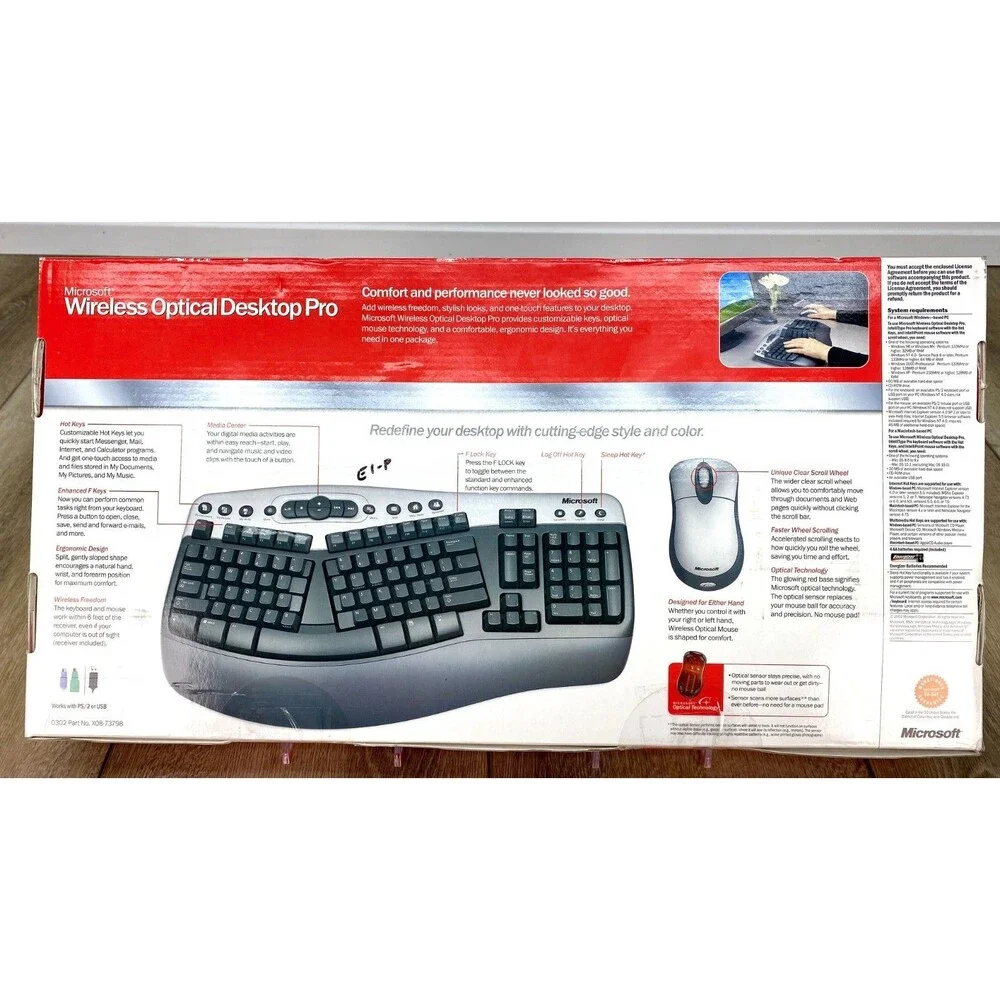 Microsoft Wireless Desktop Pro-Wireless Keyboard & Mouse X08-73798 Open Box?